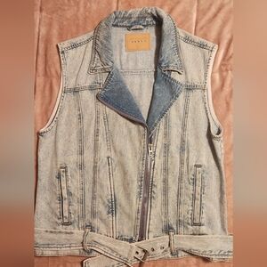 Blank NYC Denim Sleeveless Vest with Belt